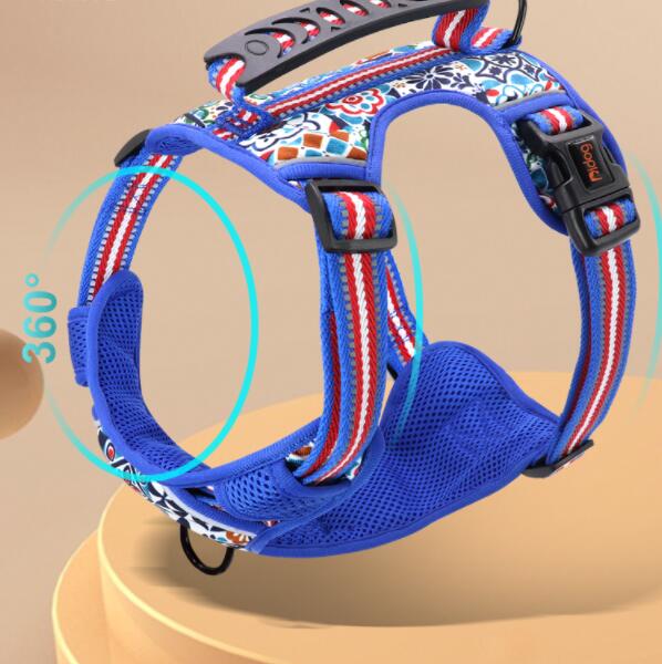 KFX-1309757 Adjustable Dog Leash Chest Harness for Small, Medium, and Large Dogs - Available in Multiple Colors
