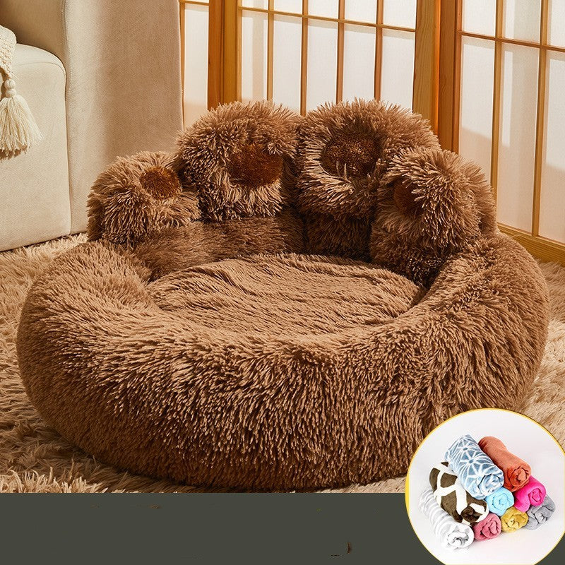 KFX-1310013 Fleece-Lined Dog Bed - Warm Sofa Mattress for Corgis, Golden Retrievers, and Medium to Large Breeds