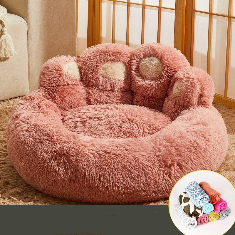 KFX-1310013 Fleece-Lined Dog Bed - Warm Sofa Mattress for Corgis, Golden Retrievers, and Medium to Large Breeds