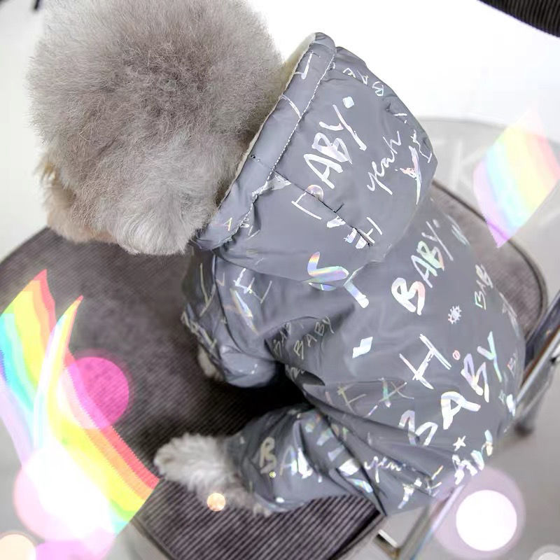 KFX-1310397 Cotton Reflective Colorful Jacket for Pets - Autumn and Winter Four-Legged Clothing