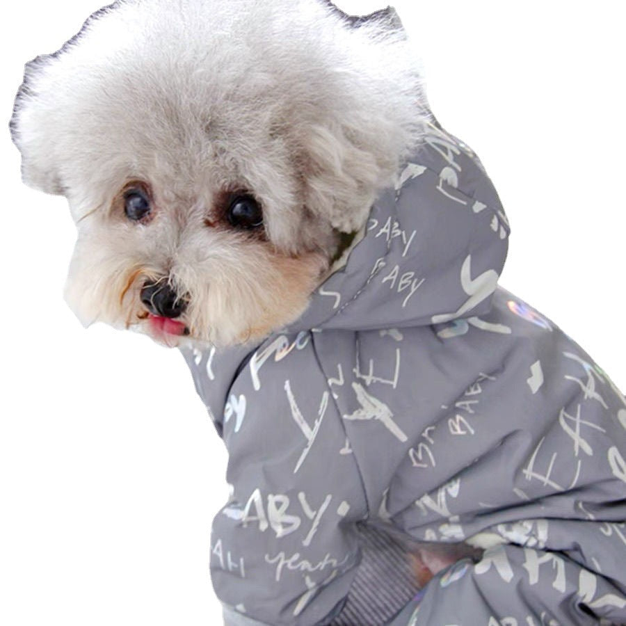 KFX-1310397 Cotton Reflective Colorful Jacket for Pets - Autumn and Winter Four-Legged Clothing