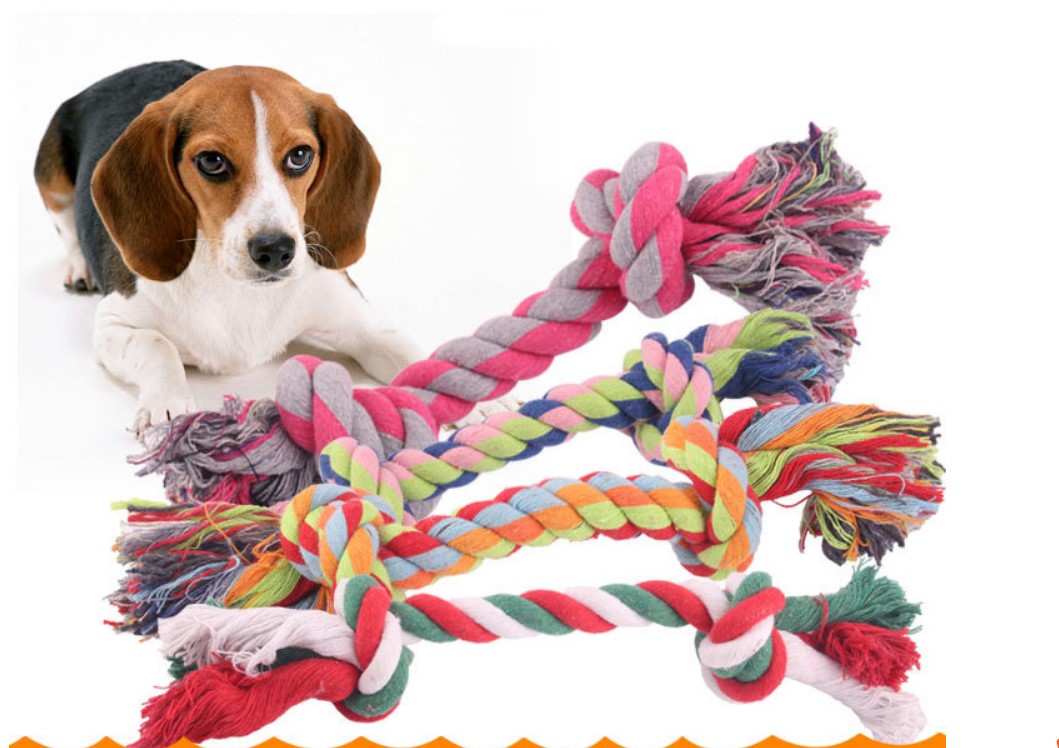 KFX-1310781 Durable Cotton Rope Dog Toy for Teeth Cleaning and Playtime