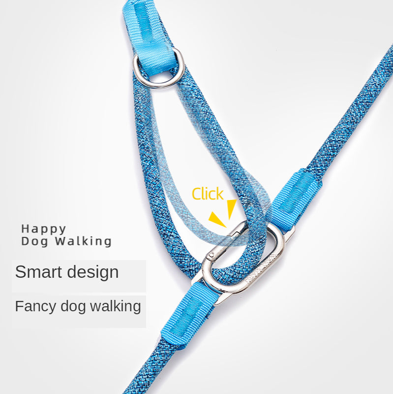 KFX-1315517 Diagonal Hands-Free Running Dog Leash with Explosion-Proof Chain for Large and Medium-Sized Dogs