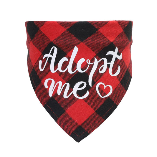KFX-1319101 Triangle Scarf for Dogs and Cats - Cotton Plaid, Adjustable Neck Size 20-42cm, Suitable for All Seasons