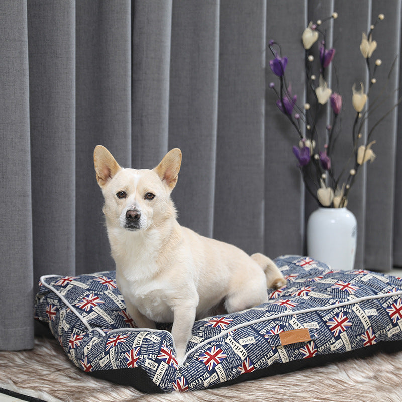 KFX-1321533 Soft Plush Four Seasons Pet Pad for Cats and Dogs - Blue