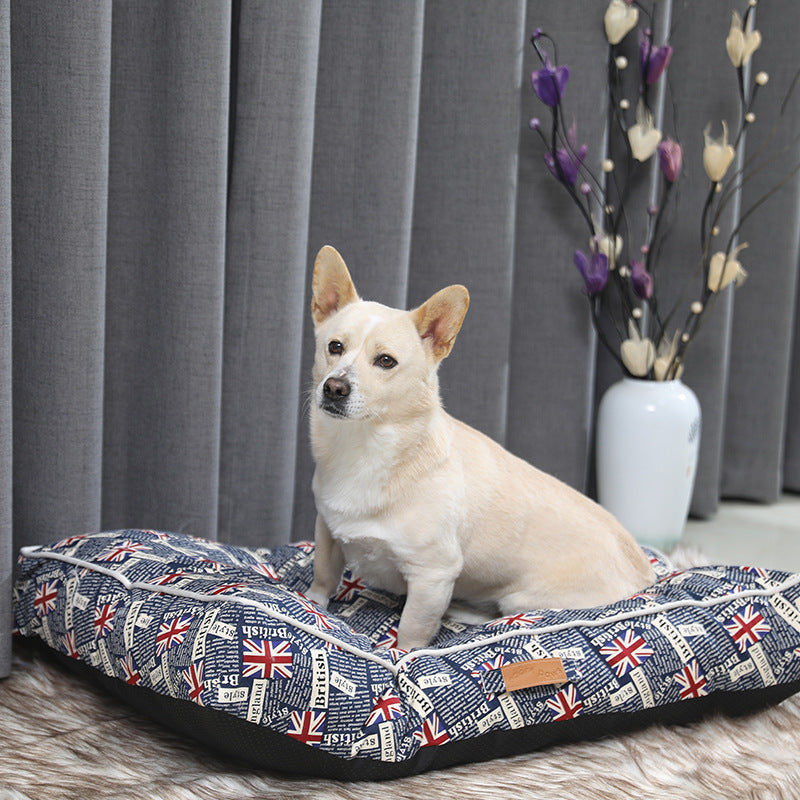 KFX-1321533 Soft Plush Four Seasons Pet Pad for Cats and Dogs - Blue