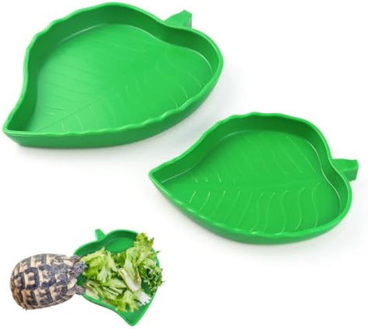 KFX-1321661 Reptile Food and Water Dish Set for Tortoises, Lizards, Bearded Dragons, and Small Snakes - 2 Sizes Available