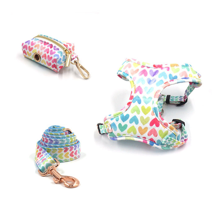 KFX-1326525 Pet Safety Set: Collar, Leash, Bow, Harness, and Trash Bags for Small to Extra Large Dogs