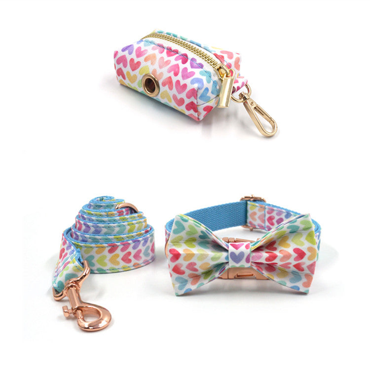 KFX-1326525 Pet Safety Set: Collar, Leash, Bow, Harness, and Trash Bags for Small to Extra Large Dogs