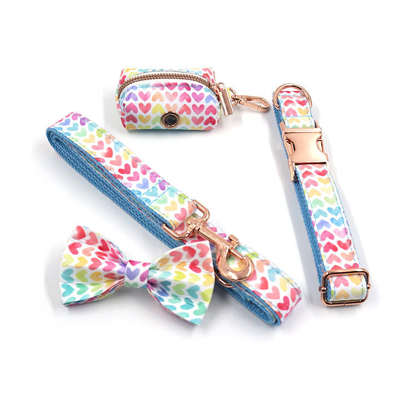 KFX-1326525 Pet Safety Set: Collar, Leash, Bow, Harness, and Trash Bags for Small to Extra Large Dogs