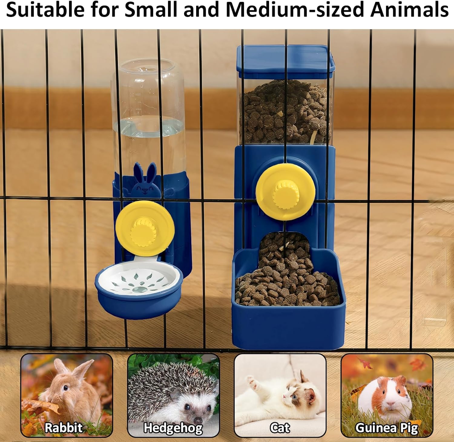 KFX-1327421 Automatic Gravity Pet Feeder and Water Dispenser for Rabbits, Guinea Pigs, and Other Small Animals