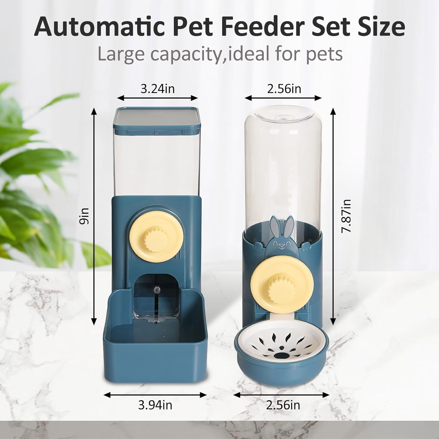 KFX-1327421 Automatic Gravity Pet Feeder and Water Dispenser for Rabbits, Guinea Pigs, and Other Small Animals