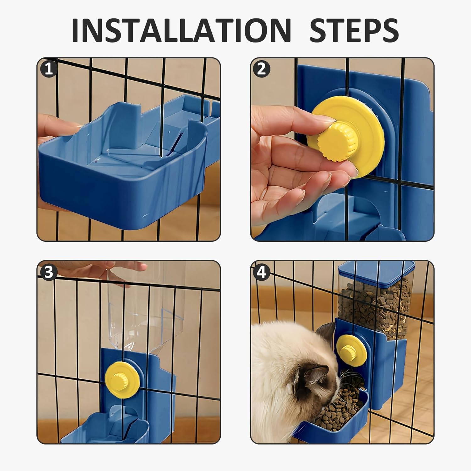 KFX-1327421 Automatic Gravity Pet Feeder and Water Dispenser for Rabbits, Guinea Pigs, and Other Small Animals