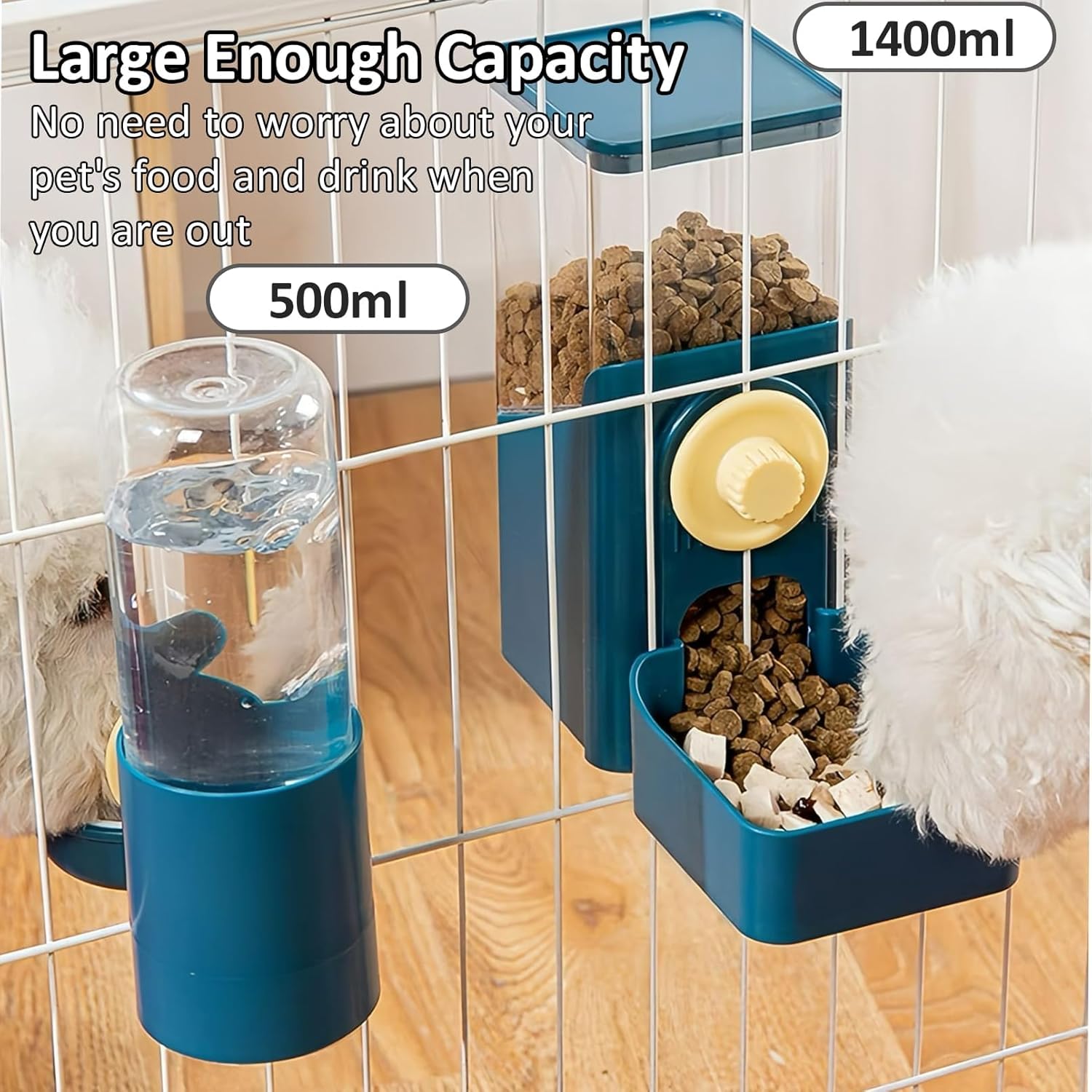 KFX-1327421 Automatic Gravity Pet Feeder and Water Dispenser for Rabbits, Guinea Pigs, and Other Small Animals