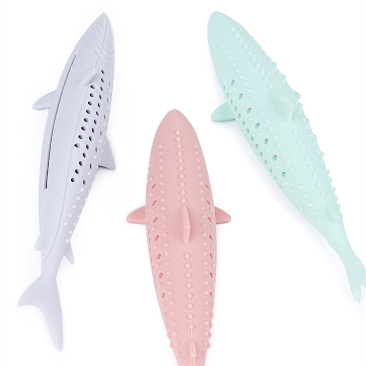 KFX-1328061 Soft Silicone Cat Chewing Fish Toy with Catnip for Teeth Cleaning and Playtime