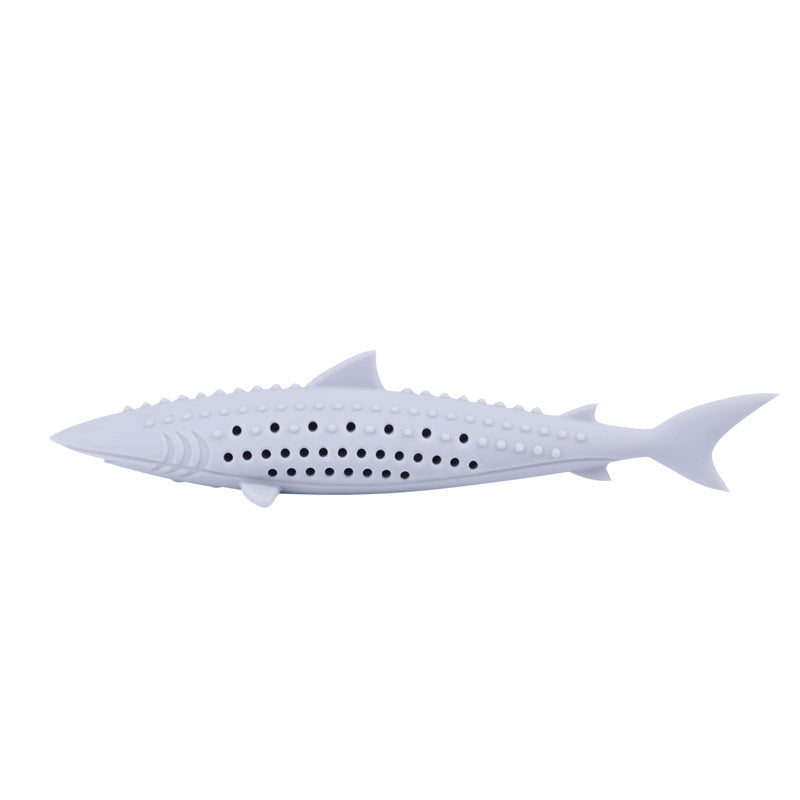 KFX-1328061 Soft Silicone Cat Chewing Fish Toy with Catnip for Teeth Cleaning and Playtime