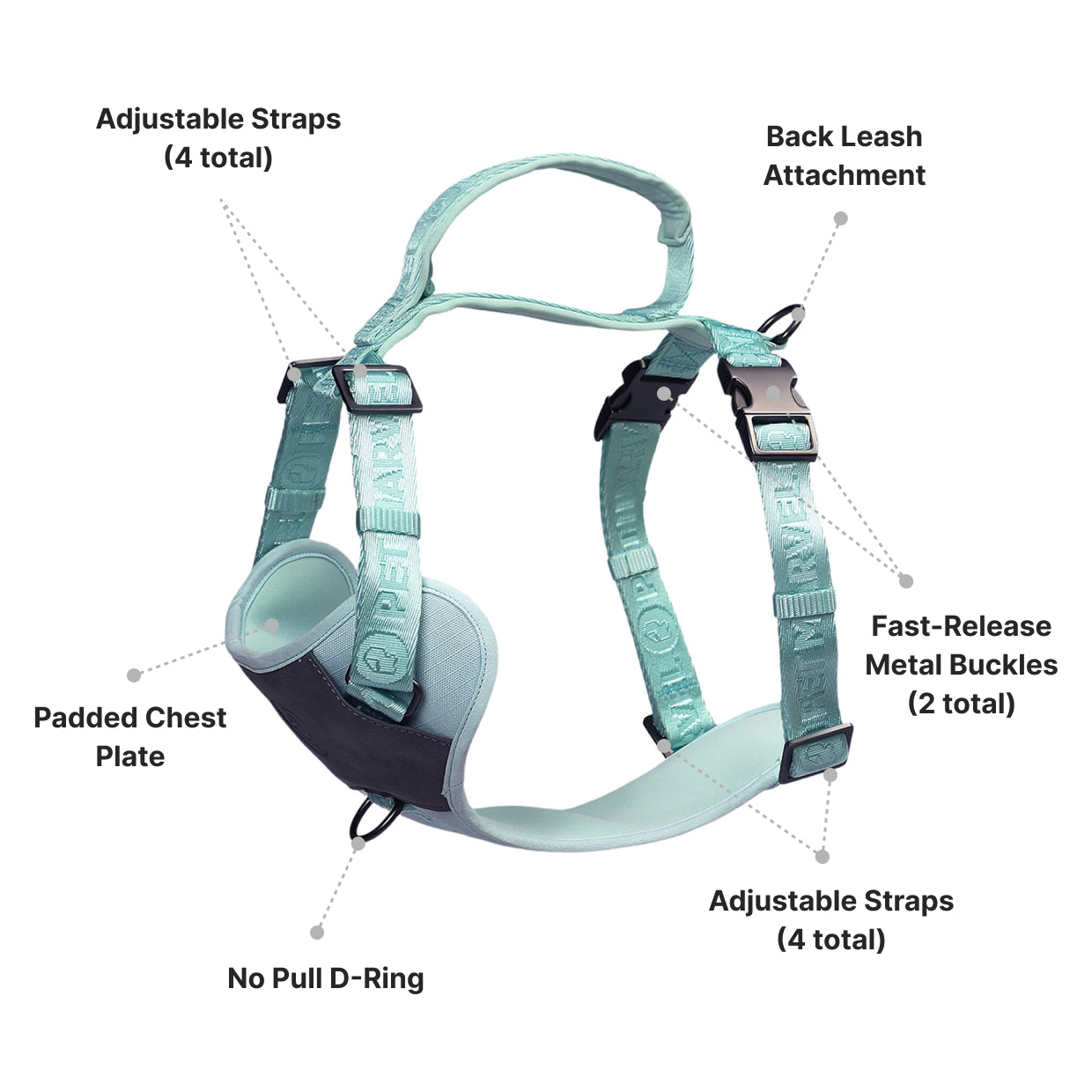 KFX-1328701 Adjustable Embroidered Jacquard Dog Harness for Comfort and Safety