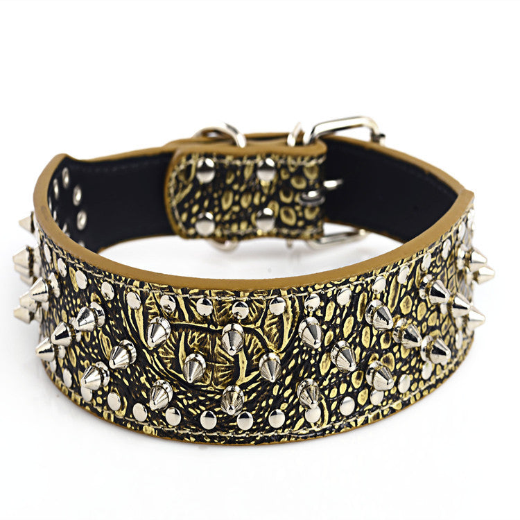 KFX-1329213 Rivet Design PU Leather Dog Collar for Medium and Large Breeds in Various Colors