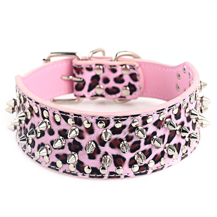 KFX-1329213 Rivet Design PU Leather Dog Collar for Medium and Large Breeds in Various Colors