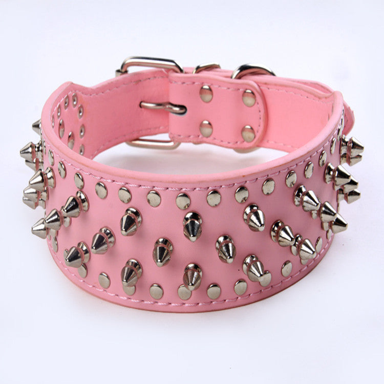 KFX-1329213 Rivet Design PU Leather Dog Collar for Medium and Large Breeds in Various Colors