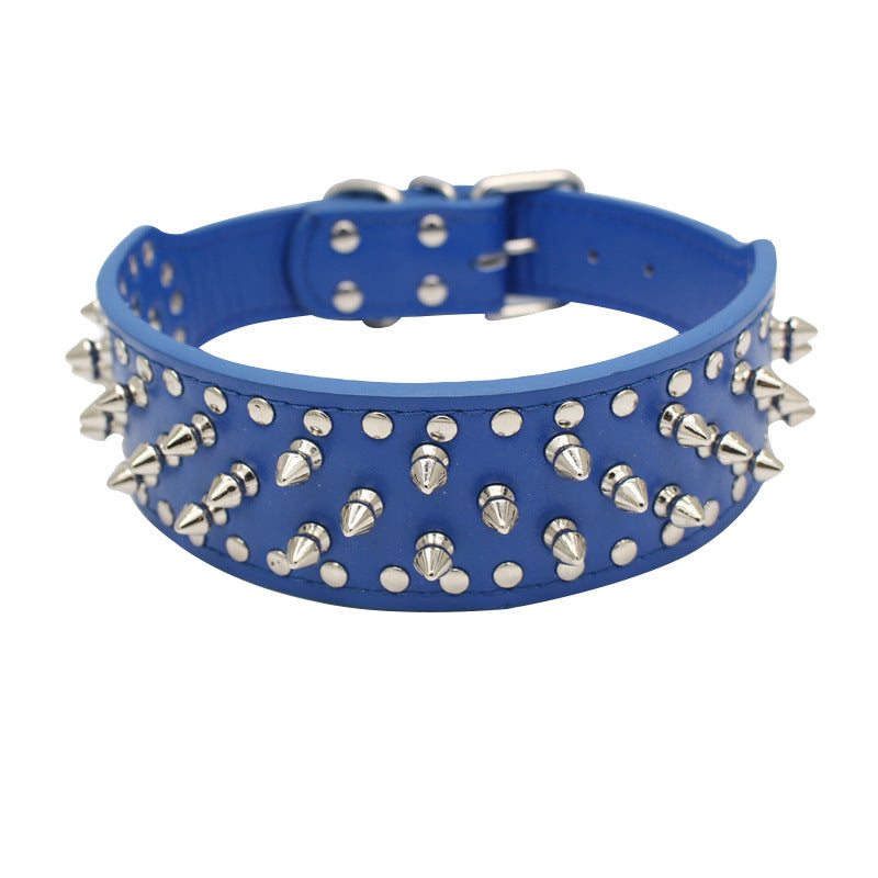 KFX-1329213 Rivet Design PU Leather Dog Collar for Medium and Large Breeds in Various Colors