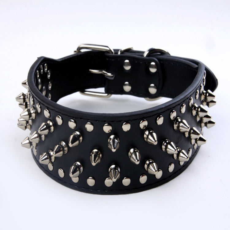 KFX-1329213 Rivet Design PU Leather Dog Collar for Medium and Large Breeds in Various Colors