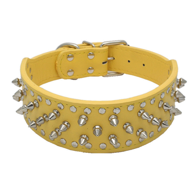 KFX-1329213 Rivet Design PU Leather Dog Collar for Medium and Large Breeds in Various Colors