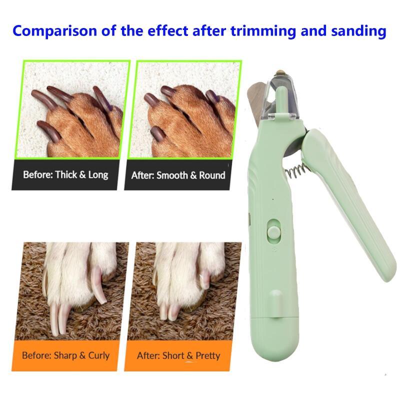 KFX-1331005 2-in-1 Pet Nail Clipper and Grinder with LED Light for Dogs and Cats - Safe Nail Trimming Tool