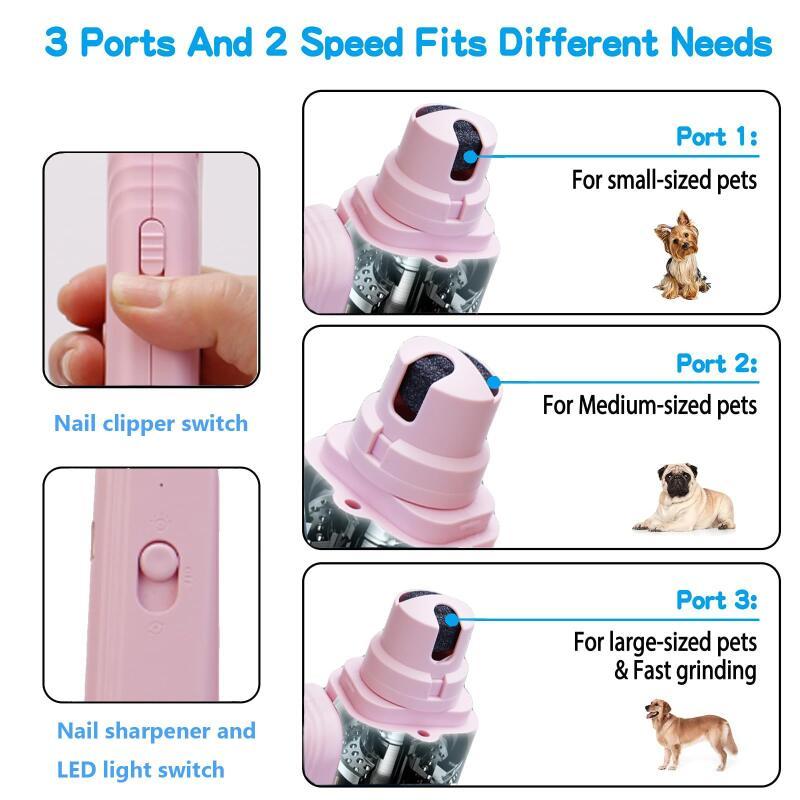 KFX-1331005 2-in-1 Pet Nail Clipper and Grinder with LED Light for Dogs and Cats - Safe Nail Trimming Tool