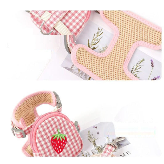 KFX-1332285 Plaid Cotton Harness for Small Dogs - Comfortable & Adjustable Vest in Multiple Colors