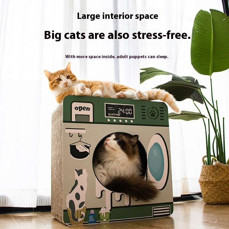 KFX-1333053 Cat Scratch Board Nest Toy – Washing Machine Design, Corrugated Paper