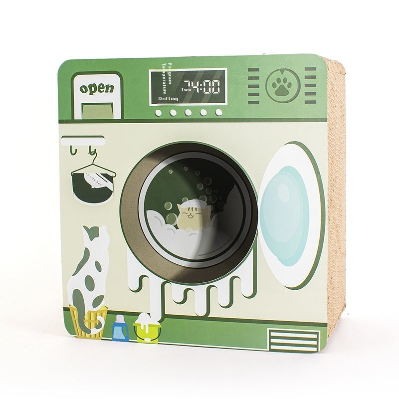 KFX-1333053 Cat Scratch Board Nest Toy – Washing Machine Design, Corrugated Paper