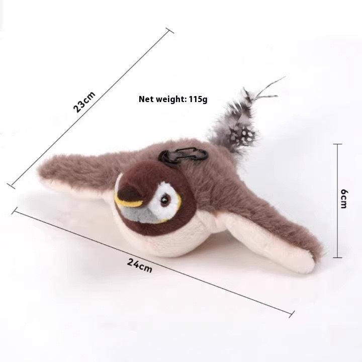 KFX-1333821 Vibrating Plush Cat Toy with Sound Sensation - Assorted Bird Designs