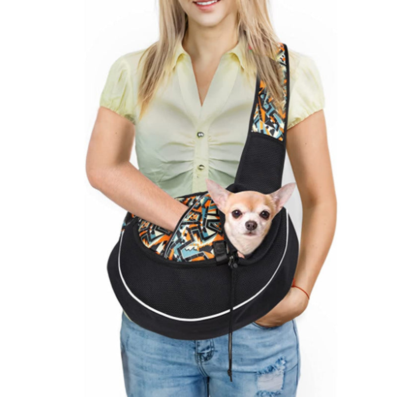 KFX-1335229 Portable Crossbody Bag for Pets - Breathable, Durable, and Safe for Dogs and Cats