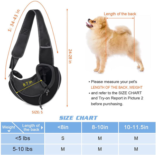 KFX-1335229 Portable Crossbody Bag for Pets - Breathable, Durable, and Safe for Dogs and Cats
