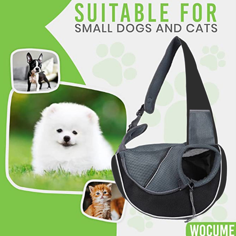 KFX-1335229 Portable Crossbody Bag for Pets - Breathable, Durable, and Safe for Dogs and Cats