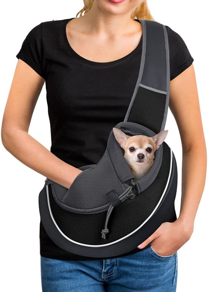 KFX-1335229 Portable Crossbody Bag for Pets - Breathable, Durable, and Safe for Dogs and Cats