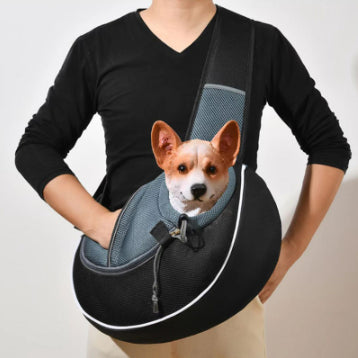 KFX-1335229 Portable Crossbody Bag for Pets - Breathable, Durable, and Safe for Dogs and Cats