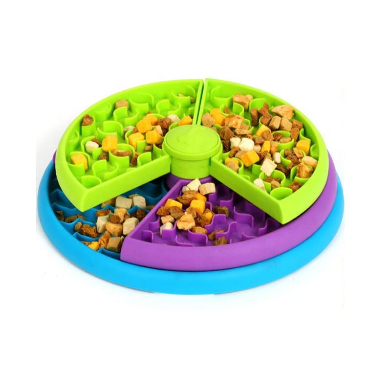 KFX-1336765 3-in-1 Slow Feeder Bowl with Rotating Tiers and Lick Mat for Medium & Large Dogs