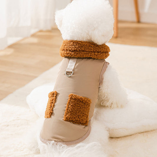 KFX-1337149 Korean Style Coffee Sweater for Small Dogs and Cats - Cozy Autumn & Winter Wear