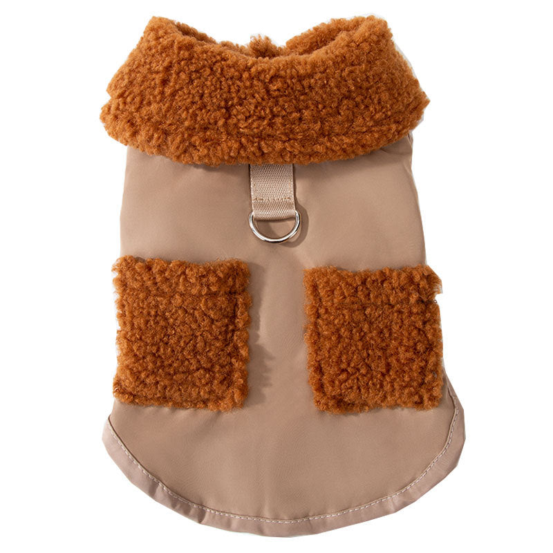 KFX-1337149 Korean Style Coffee Sweater for Small Dogs and Cats - Cozy Autumn & Winter Wear