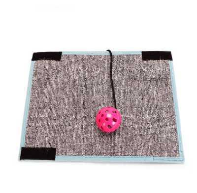 KFX-1338941 Sisal Cat Scratching Post with Loop Carpet Foot Pads for Furniture Protection
