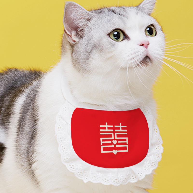 KFX-1340733 Cute Cartoon Cat Bibs in Various Colors and Patterns for Pets