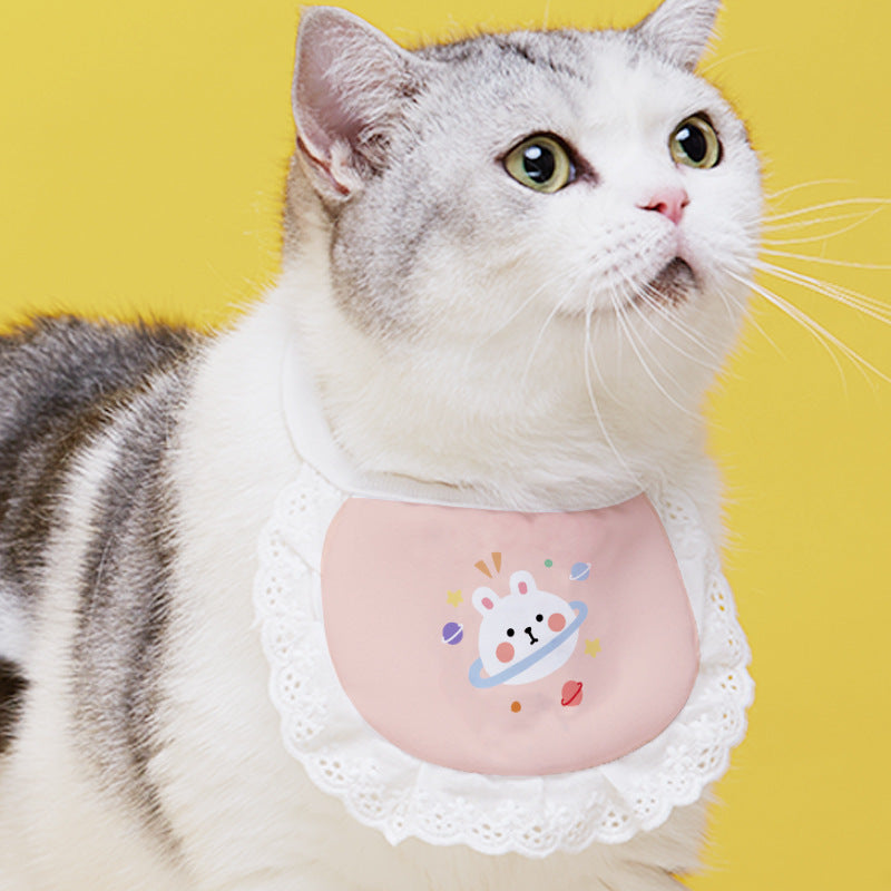 KFX-1340733 Cute Cartoon Cat Bibs in Various Colors and Patterns for Pets