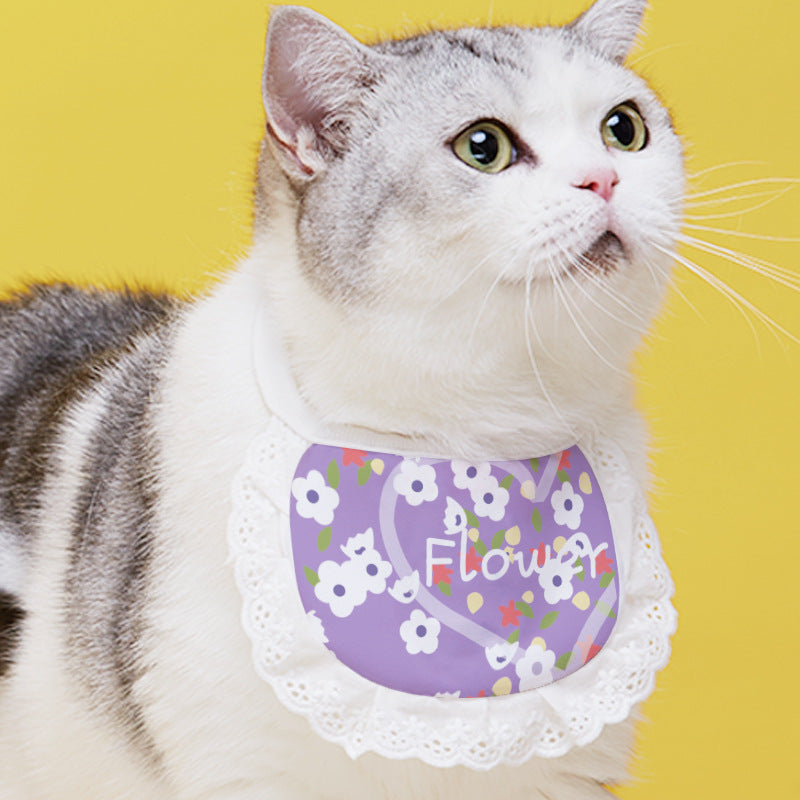 KFX-1340733 Cute Cartoon Cat Bibs in Various Colors and Patterns for Pets