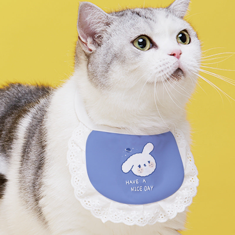 KFX-1340733 Cute Cartoon Cat Bibs in Various Colors and Patterns for Pets
