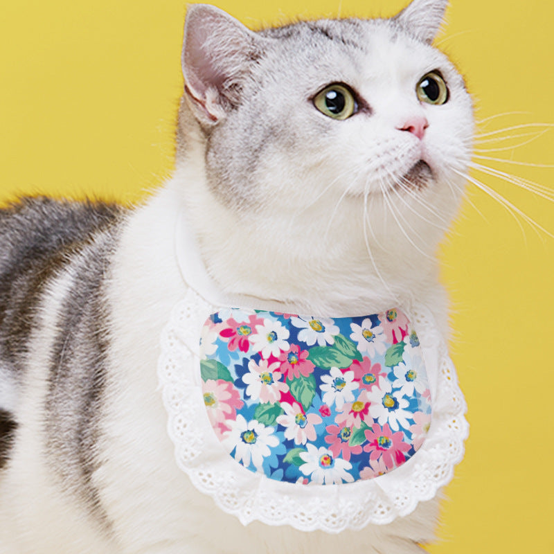 KFX-1340733 Cute Cartoon Cat Bibs in Various Colors and Patterns for Pets