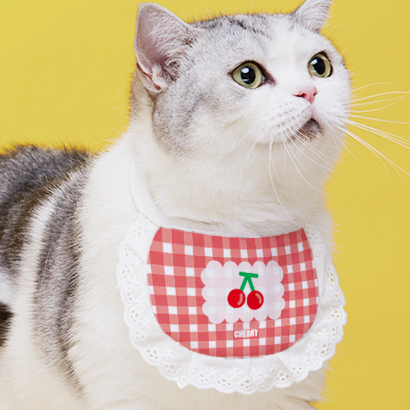 KFX-1340733 Cute Cartoon Cat Bibs in Various Colors and Patterns for Pets