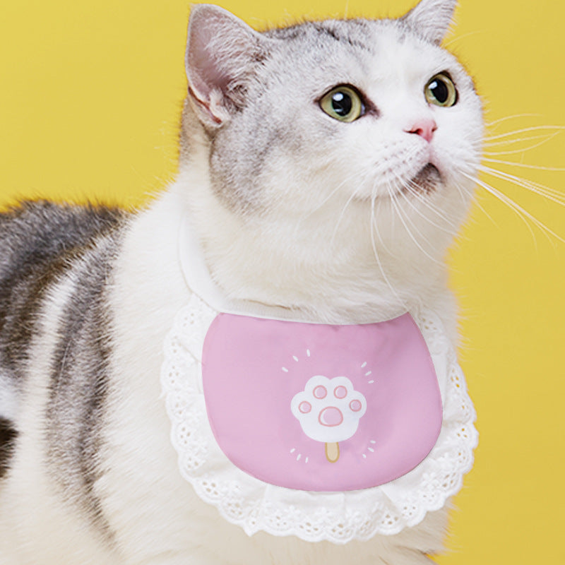 KFX-1340733 Cute Cartoon Cat Bibs in Various Colors and Patterns for Pets
