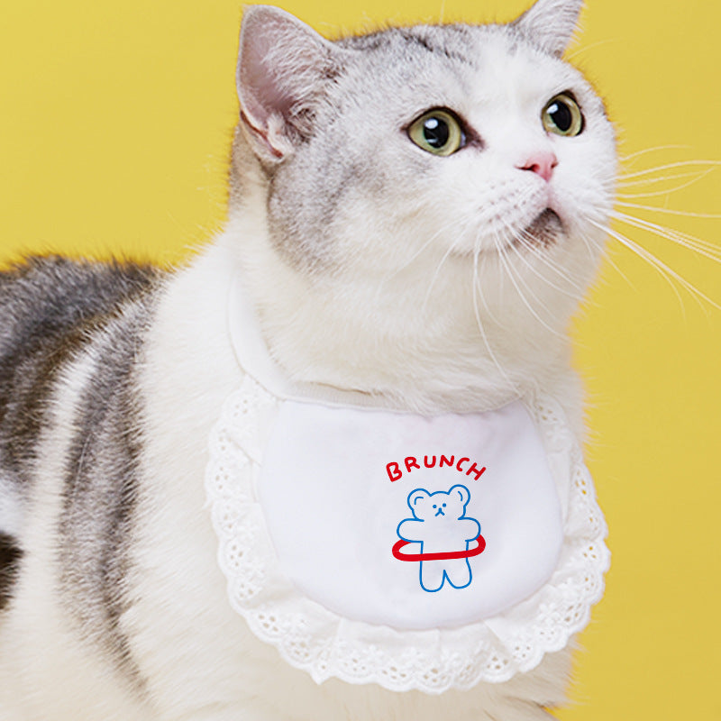 KFX-1340733 Cute Cartoon Cat Bibs in Various Colors and Patterns for Pets